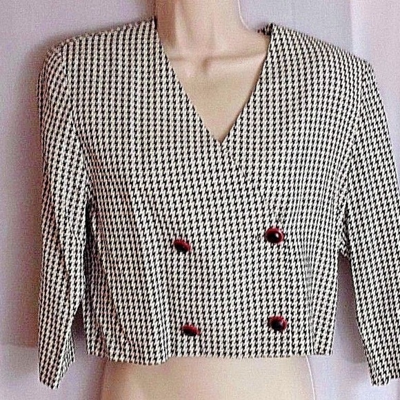  Blazer Top Doubled Button Checkered - Picture 2 of 5